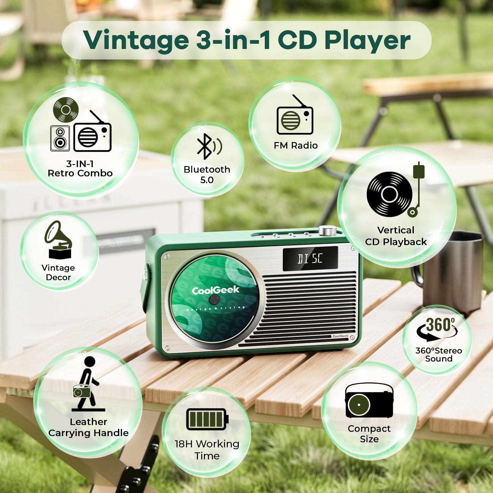 CoolGeek VS-02: 3-in-1 Multifunctional Vertical CD Player