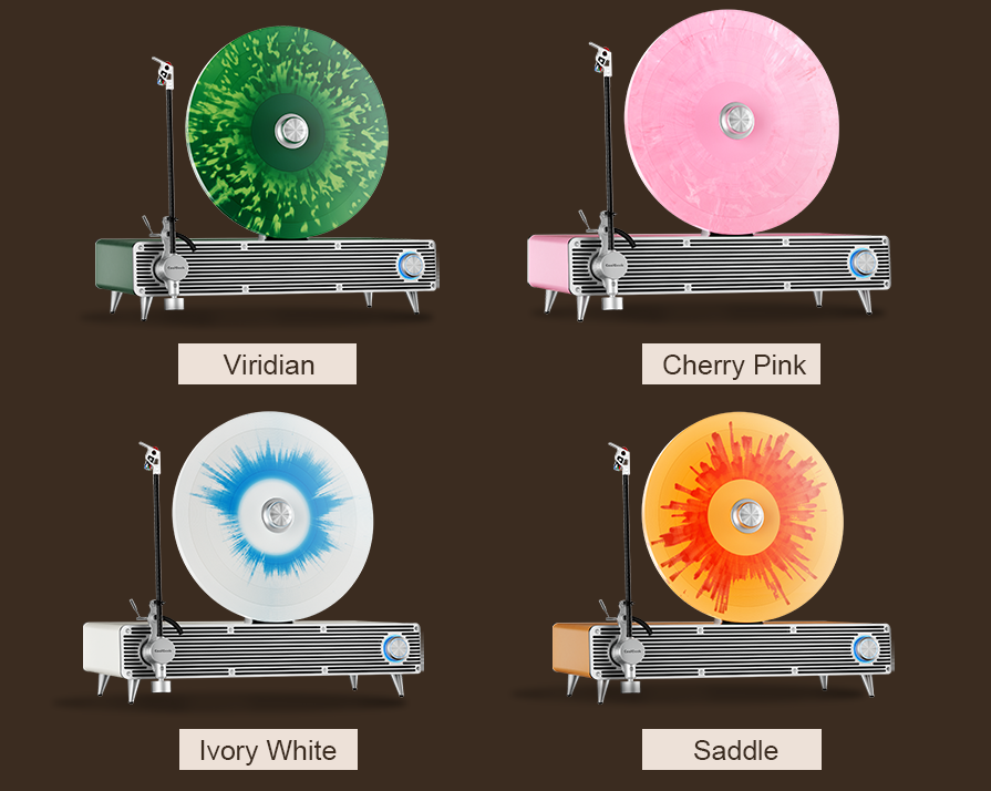 four colors:viridian、cherry pink、lvary white and saddle.