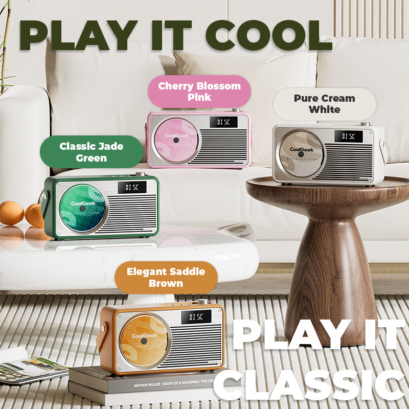 CoolGeek VS-02: 3-in-1 Multifunctional Vertical CD Player（Elegant Saddle Brown）