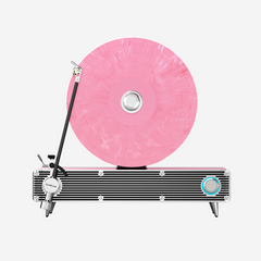 CoolGeek VS-01 the Bluetooth Vinyl Record Player(Cherry Pink)
