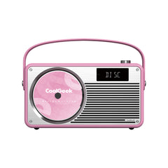 CoolGeek VS-02: 3-in-1 Multifunctional Vertical CD Player (Cherry Blossom Pink)
